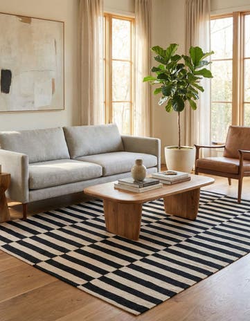 4' 11 x 6' 5 Hand Woven Kilim Modern Wool Rug