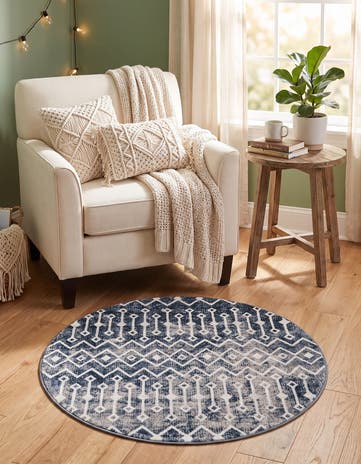3' x 3' Bohemian Trellis Round Rug