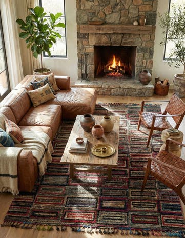 6' 3 x 9' 6 Hand Knotted Moroccan Wool Rug