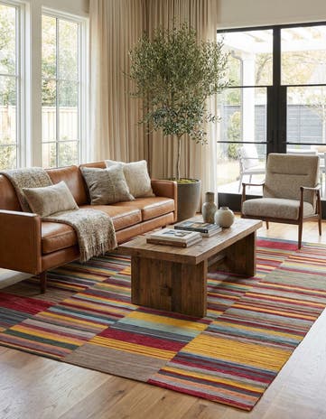 7' 2 x 9' 5 Hand Woven Kilim Modern Wool Rug