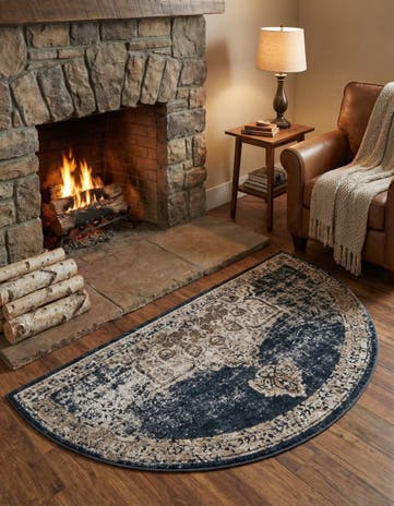 Dark Blue Eliza Hearth Rug