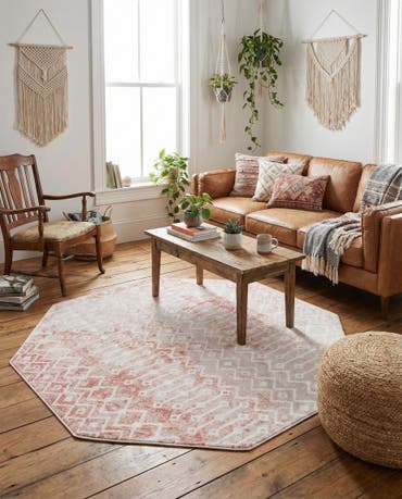  7' x 7' Bohemian Trellis Octagon Rug