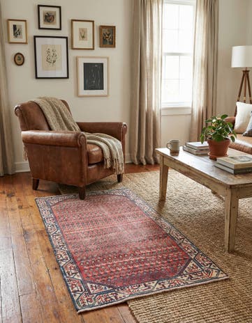 3' 3 x 6' 10 Hand Knotted Ultra Vintage Persian Wool Runner Rug