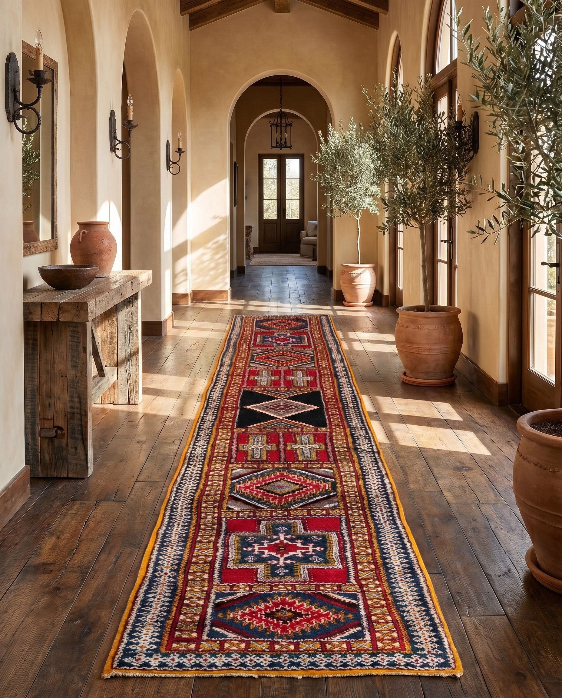 3' 8 x 17' Hand Knotted Moroccan Wool Runner Rug