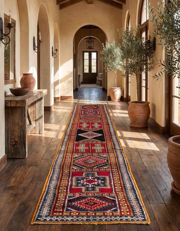 3' 8 x 17' Hand Knotted Moroccan Wool Runner Rug
