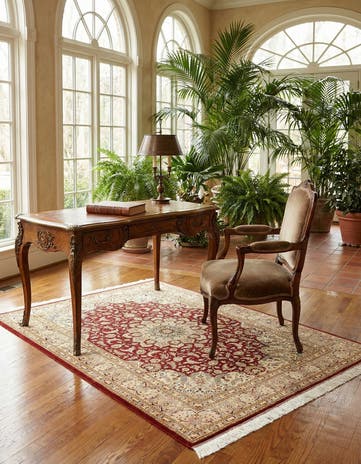 4' 4 x 6' 8 Ghom Silk Rug