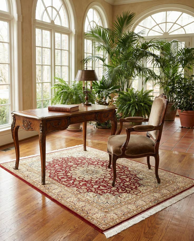 Detail image of 4' 4 x 6' 8 Ghom Silk Rug