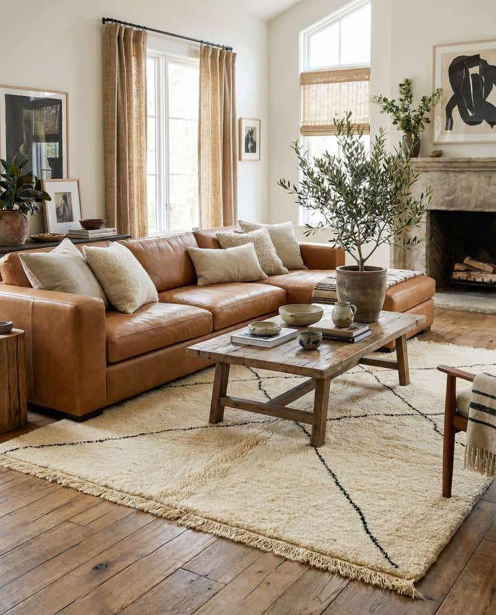 7' x 9' 8 Hand Knotted Moroccan Wool Rug