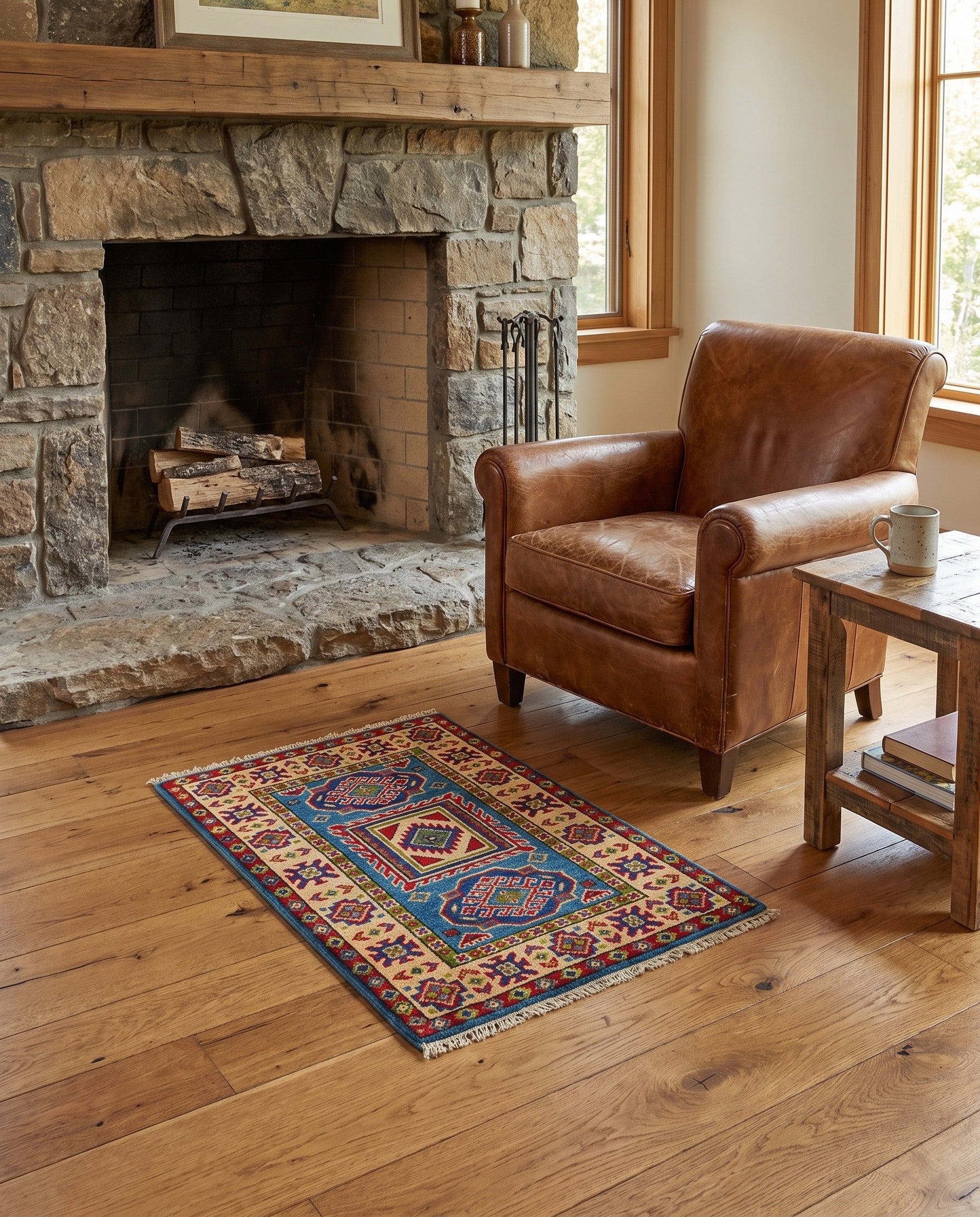 2' 1 x 3' Hand Knotted Kazak Rug