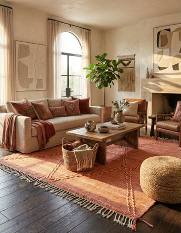 6' 6 x 9' 9 Hand Knotted Moroccan Wool Rug