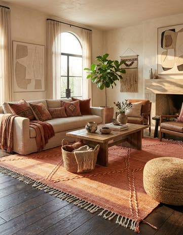 6' 6 x 9' 9 Hand Knotted Moroccan Wool Rug