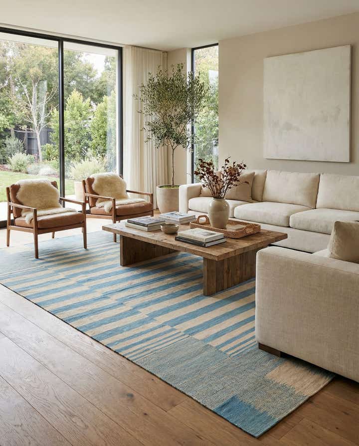 6' 7 x 9' 8 Hand Woven Kilim Modern Wool Rug