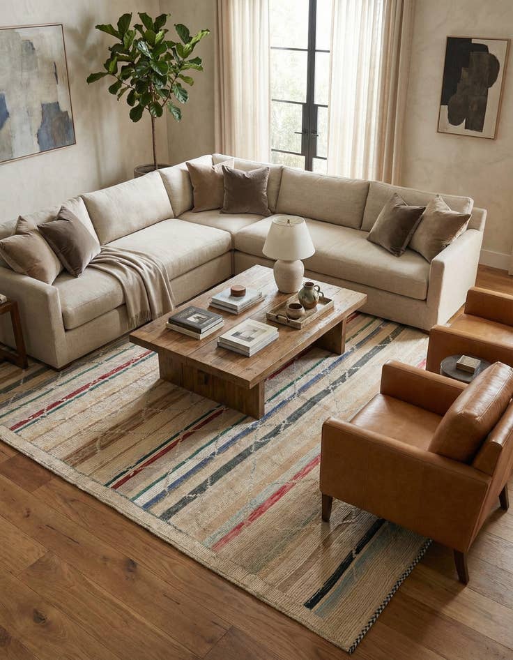 Detail image of 10' 2 x 14' 1  Hand Knotted Moroccan Rug