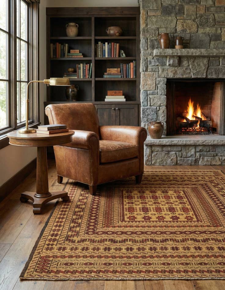 Detail image of 4' x 6' 4  Hand Knotted Sumak Wool Rug