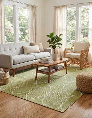 5' 3 x 8' Easy-Clean Lattice Indoor / Outdoor Rug