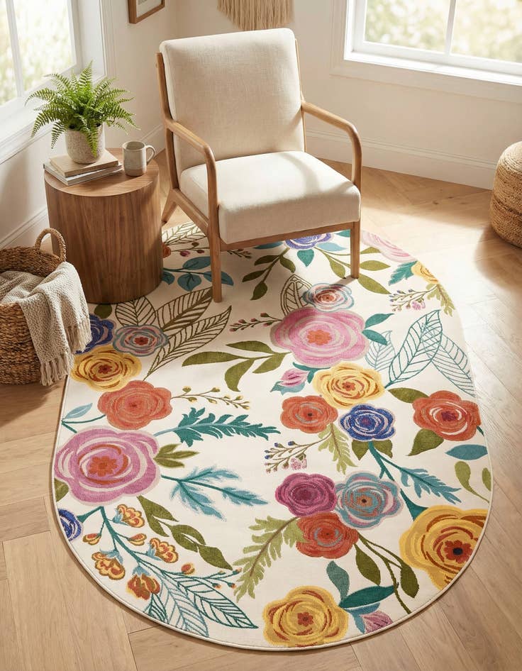 Detail image of 6' x 9' Blossom Oval Rug