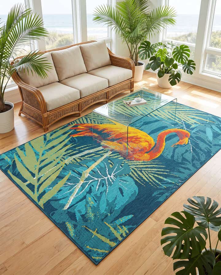 6' x 9' Easy-Clean Coastal Indoor / Outdoor Rug