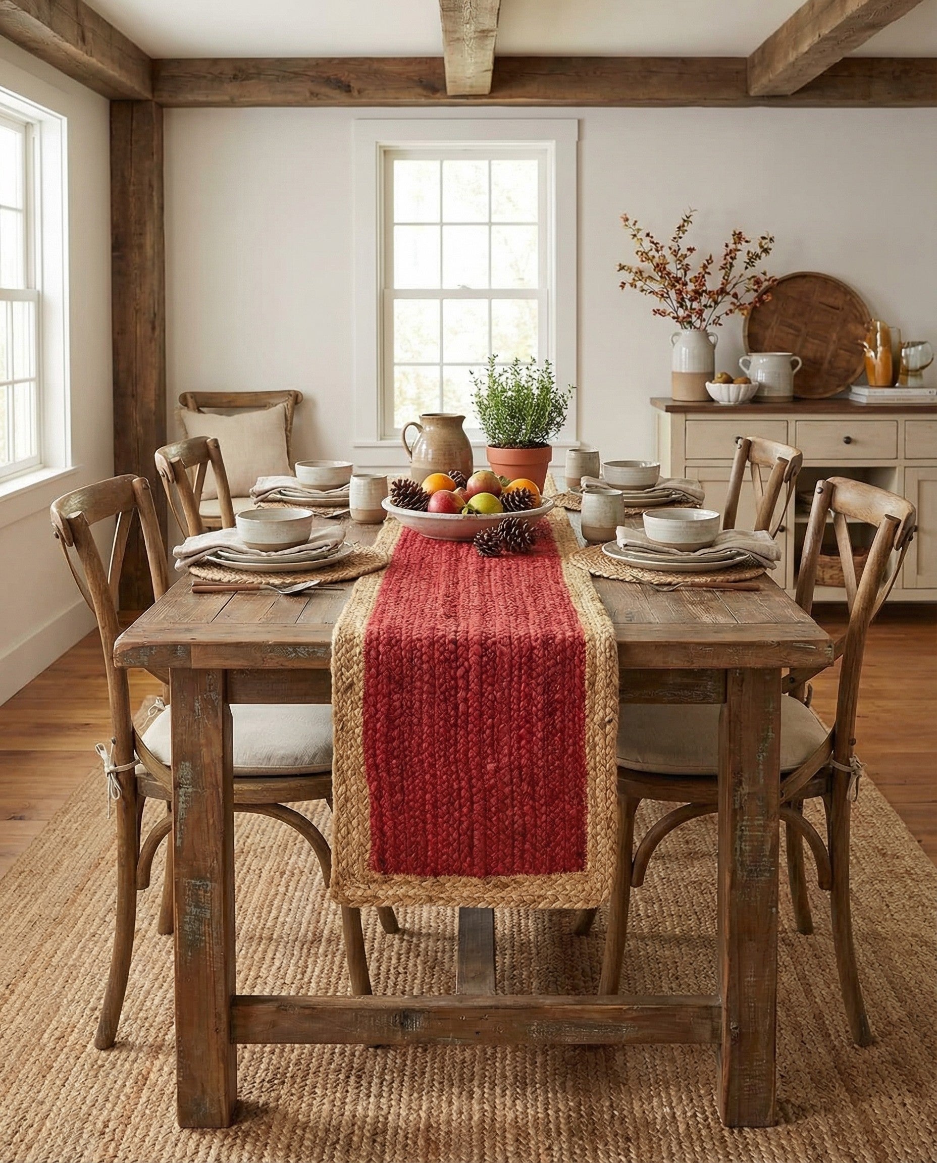  1' 2 x 8' 2  Hand Braided Jute Table Runner Rug