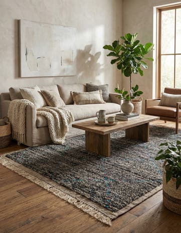 5' 2 x 8' 3 Hand Knotted Moroccan Wool Rug