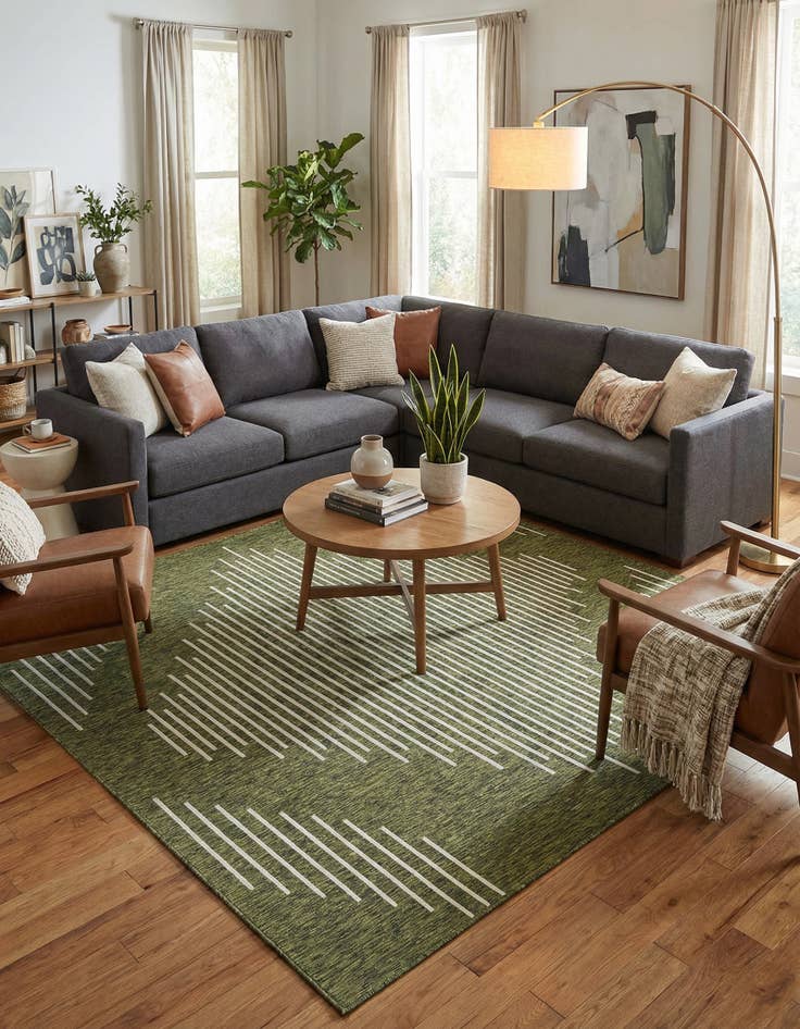 Detail image of 10' 8 x 10' 8  Washable Modern Indoor / Outdoor Square Rug