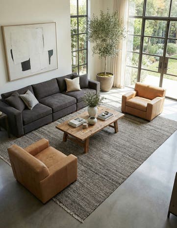 6' 9 x 9' 5 Hand Woven Kilim Modern Wool Rug