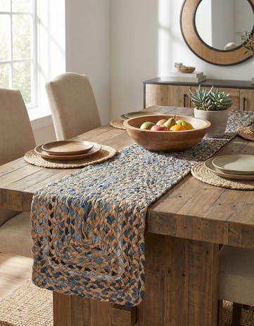 1' 2 x 5' 1 Handmade Braided Chindi Table Runner Rug