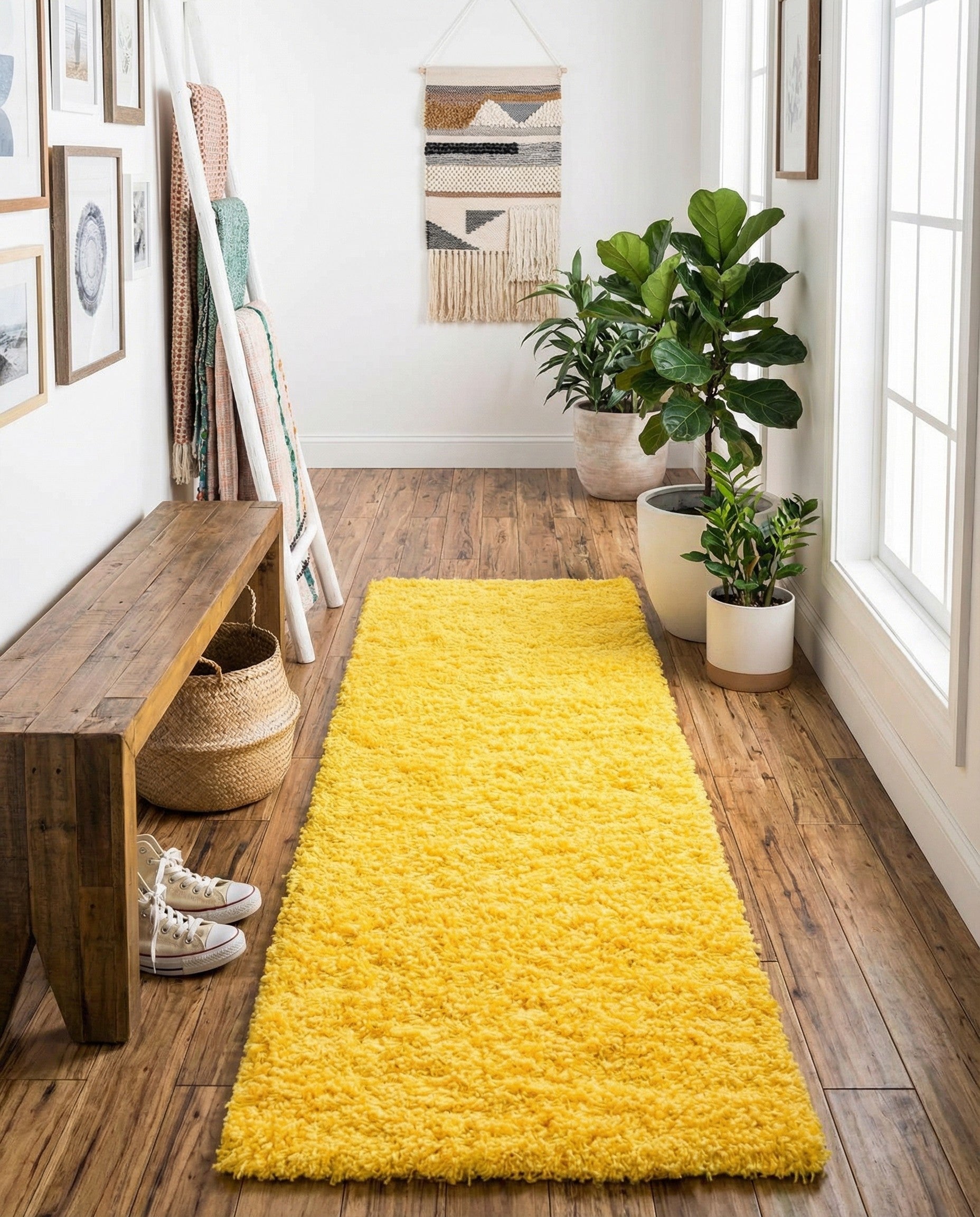  2' 7 x 10' Solid Shag Runner Rug