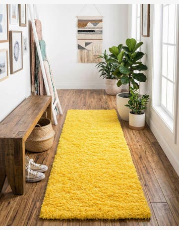 2' 7 x 10' Solid Shag Runner Rug
