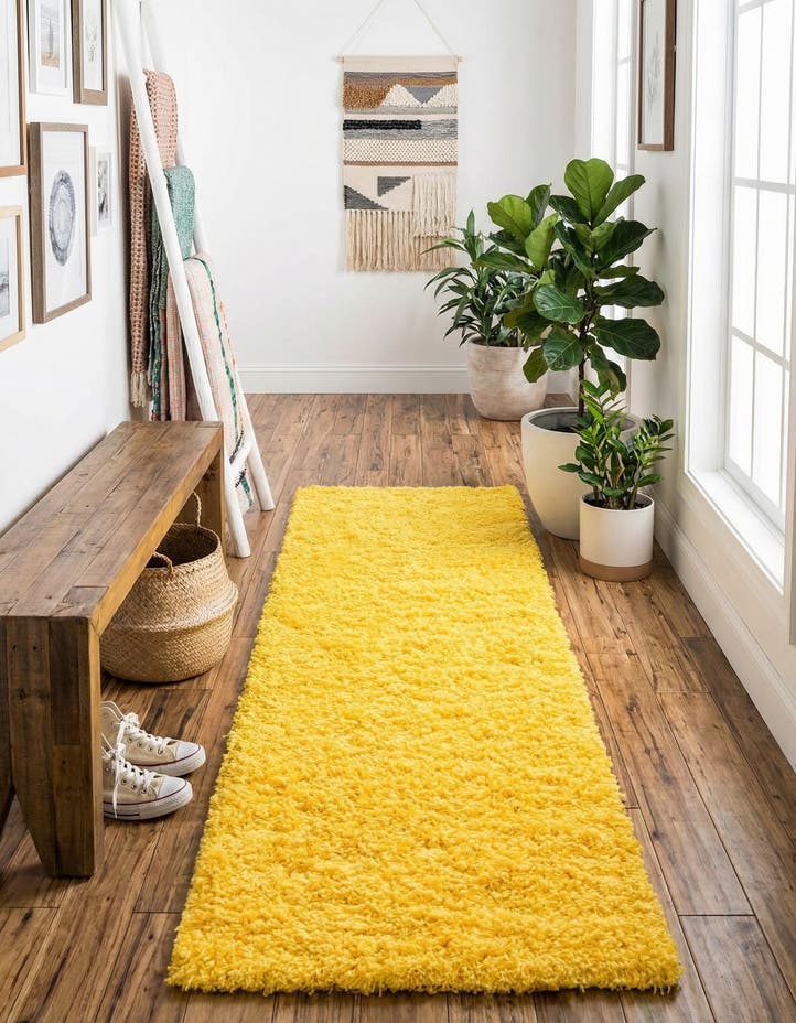 2' 7 x 10' Solid Shag Runner Rug