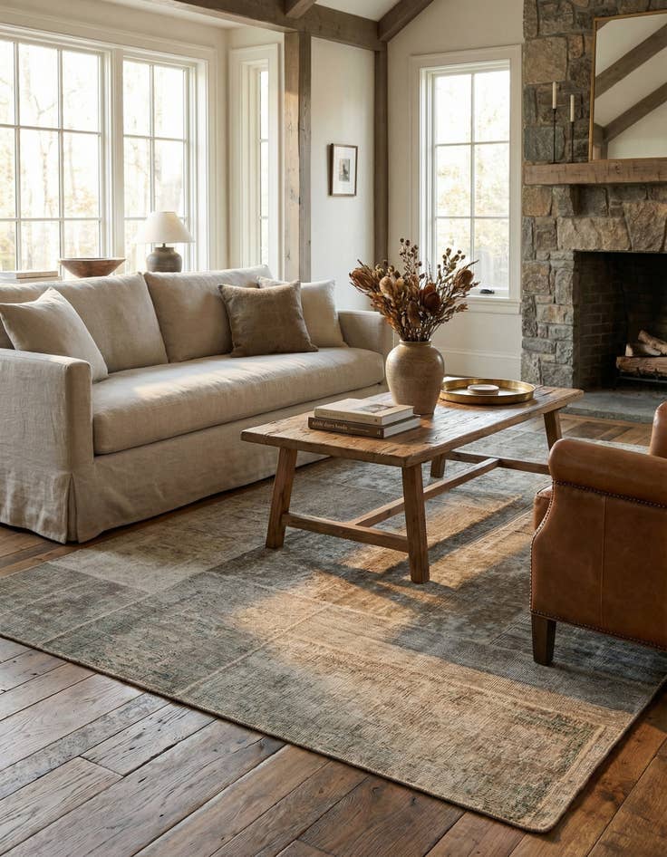 Detail image of 5' 2 x 9'  Hand Knotted Ultra Vintage Persian Wool Rug