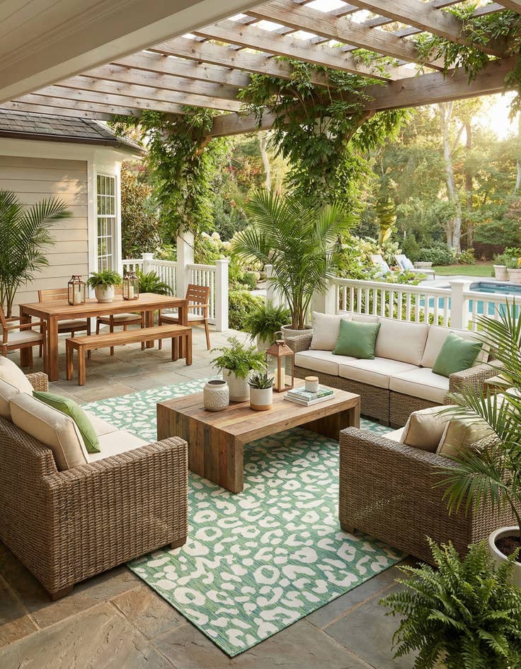 Detail image of 13' x 13'  Washable Safari Indoor / Outdoor Square Rug