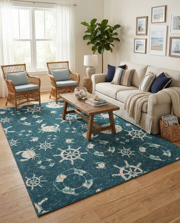 9' x 12' Easy-Clean Coastal Indoor / Outdoor Rug