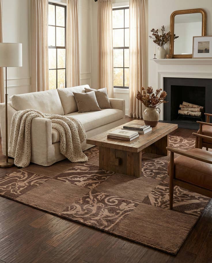 Detail image of 5' 9 x 8' 2 Hand Knotted Darya Wool Rug