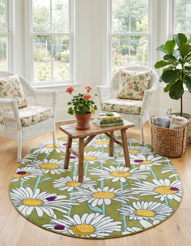 Detail image of  7' 10 x 10' Bloom Oval Rug