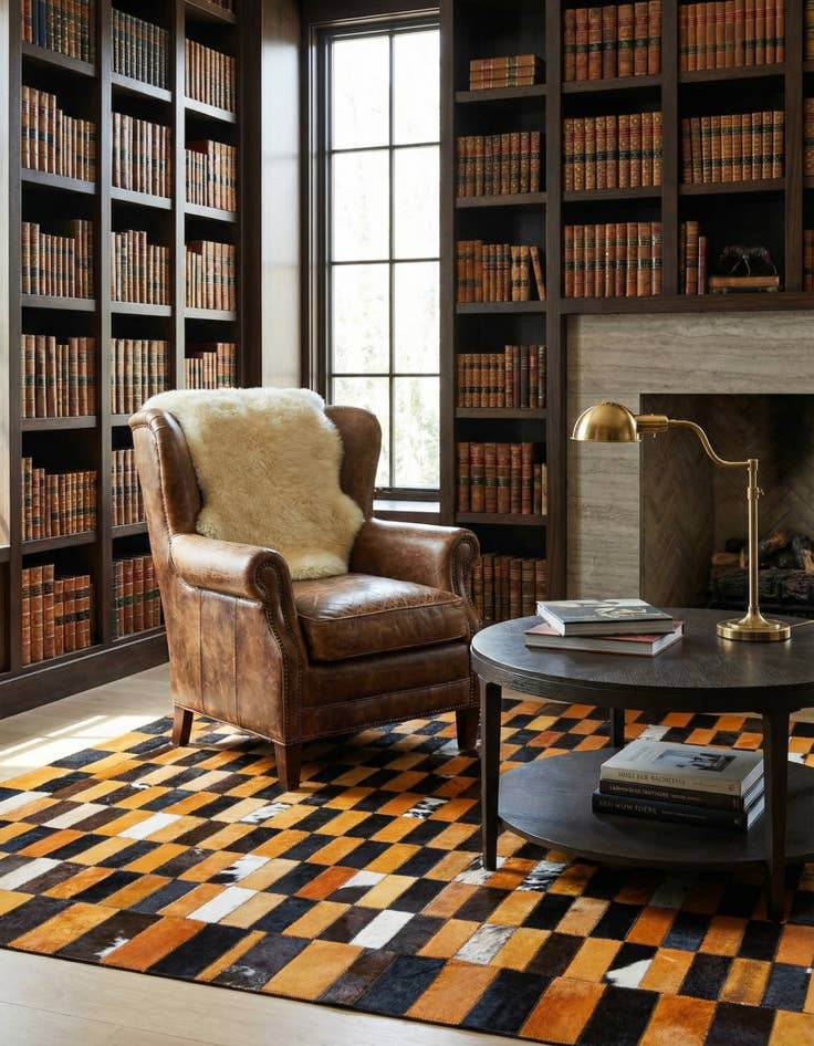 Detail image of 5' 1 x 7' 11 Cowhide - Patchwork Rug