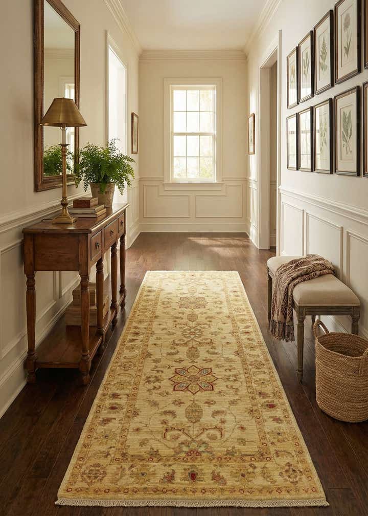 2' 7 x 6' 6 Hand Knotted Peshawar Ziegler Runner Rug