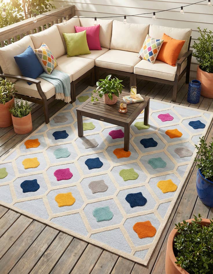 Detail image of  7' 10 x 10'  Washable Aruba Indoor / Outdoor Rug