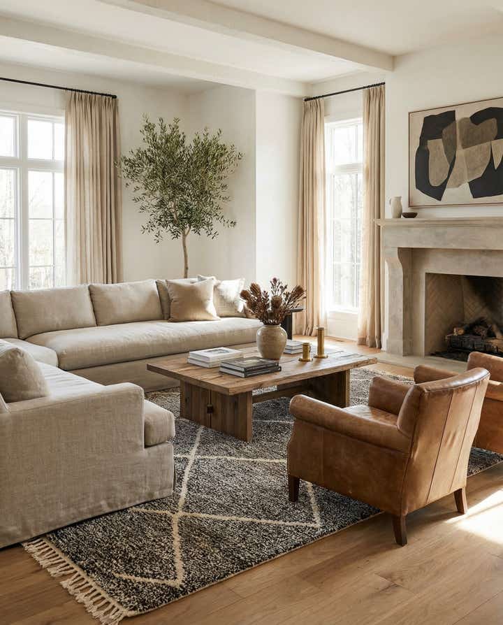7' 2 x 9' 3 Hand Knotted Moroccan Wool Rug