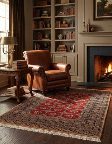 4' 1 x 6' 1 Hand Knotted Bokhara Wool Rug