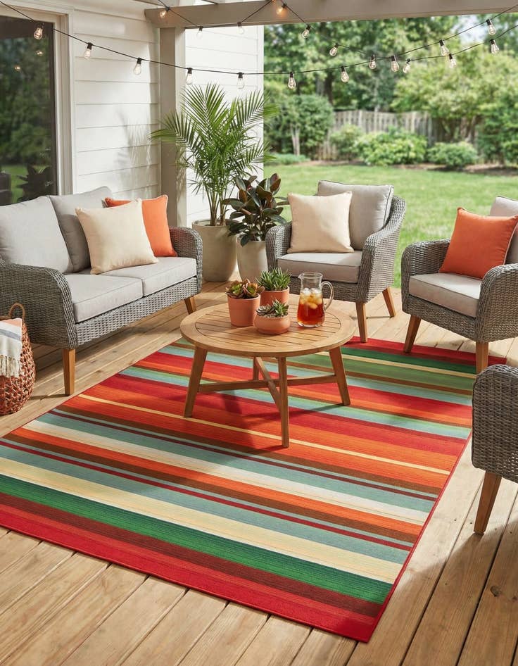 Detail image of 7' x 10'  Washable Modern Indoor / Outdoor Rug