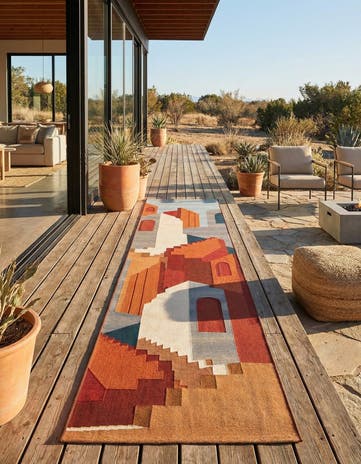 Easy-Clean Modern Indoor / Outdoor Runner Rug