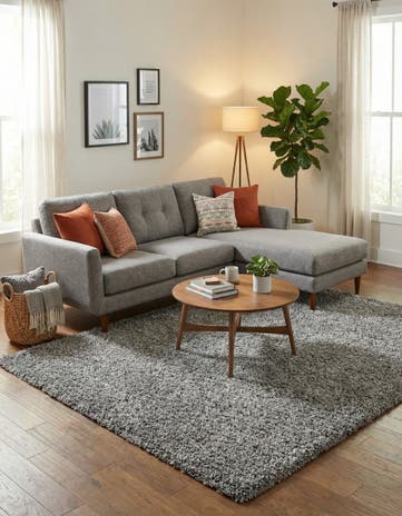 7' 10 x 10' Solid Shag Rug