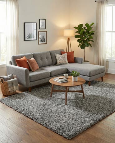  7' 10 x 10' Solid Shag Rug