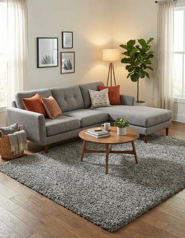 7' 10 x 10' Solid Shag Rug