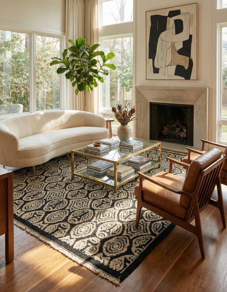 Detail image of 8' 6 x 10'  Hand Knotted Darya Wool Rug