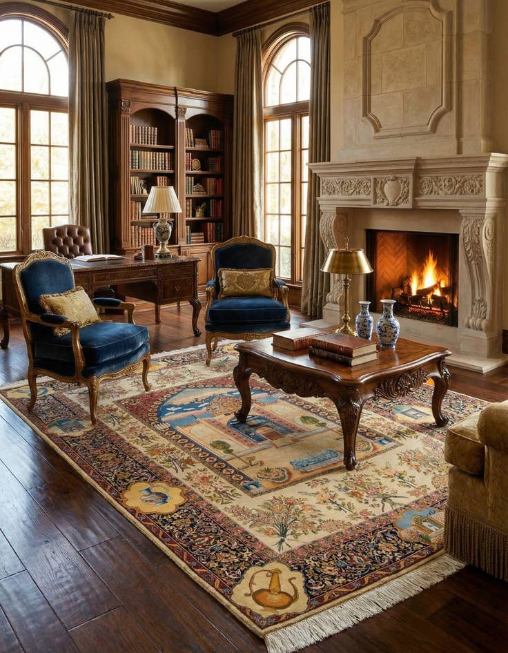 Detail image of  6' 3 x 9' 4  Hand Knotted Tabriz Persian Rug