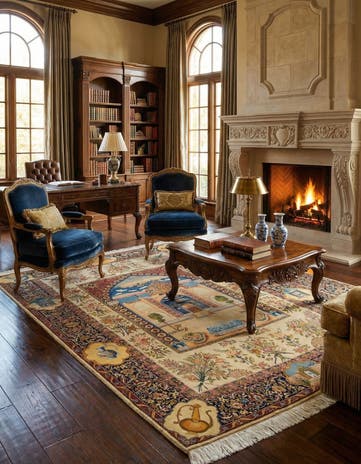 6' 3 x 9' 4 Hand Knotted Tabriz Persian Rug
