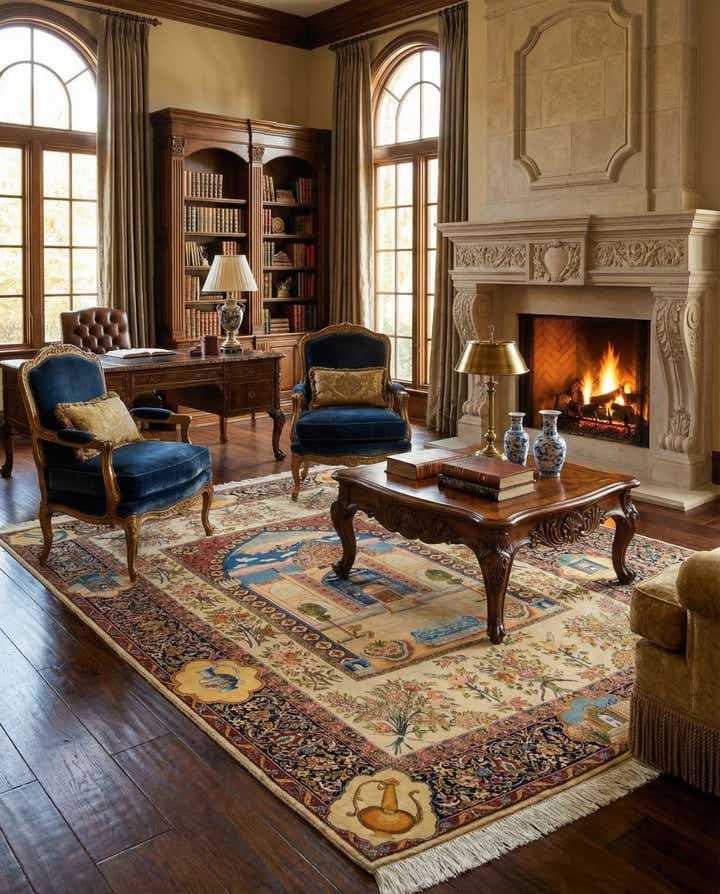 6' 3 x 9' 4 Hand Knotted Tabriz Persian Rug