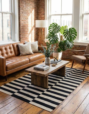 4' x 5' 10 Hand Woven Kilim Modern Wool Rug