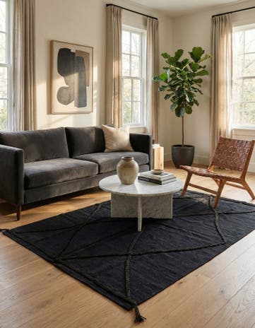 4' 4 x 6' Hand Woven Kilim Modern Wool Rug